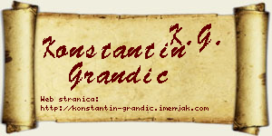 Konstantin Grandić vizit kartica